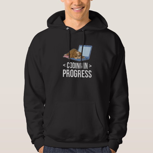 Kodning pågår Kodprogrammerarens datornr Hoodie (Framsida)
