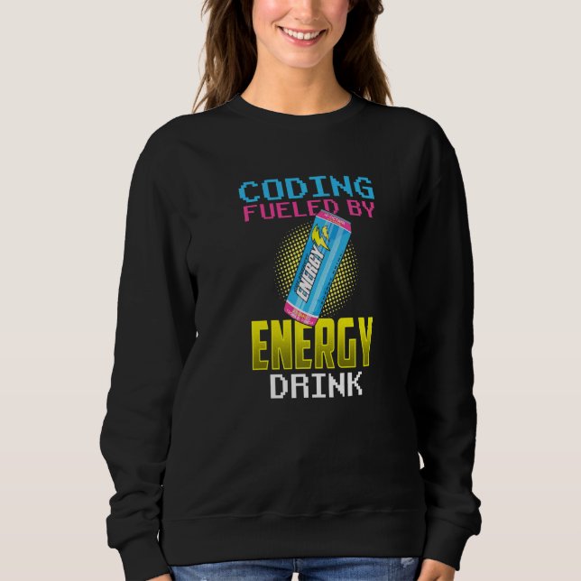 Kodning som drivs av kodprogram för energidrycker t shirt (Framsida)