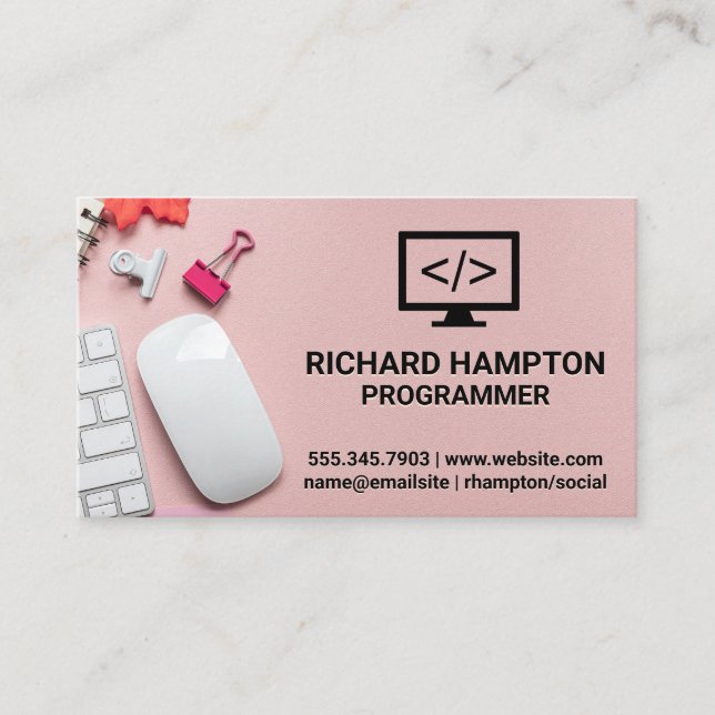 Kodningsikon | Bakgrund för Office Space Visitkort (Framsida)