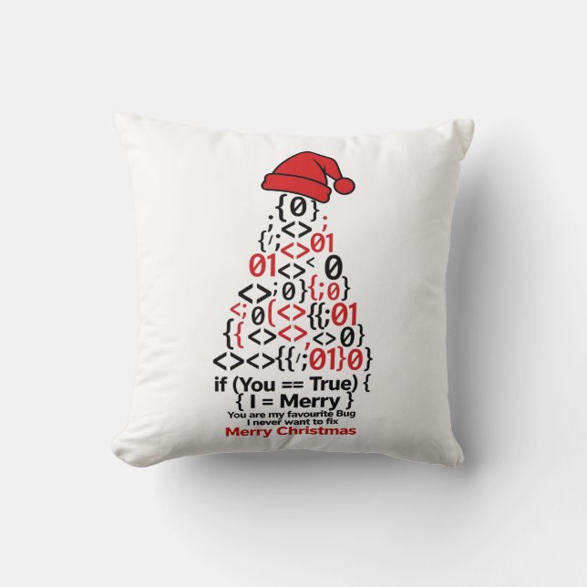 Kodningsjulgran kudde - Romantisk present (Framsida)