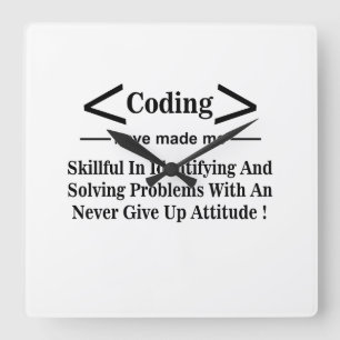 Kodningskoder för utvecklare av programmeringskode fyrkantig klocka