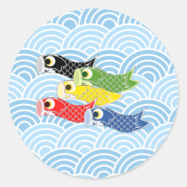 Kodomo-no-hi Karpfaner Runt Klistermärke
