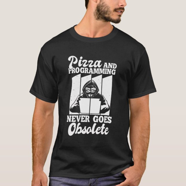 Kodprogram för kodning av Software Ingenjör Pizza  T Shirt (Framsida)