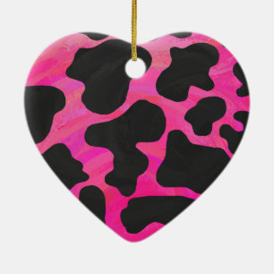 Kodutskrift och svart Shock rosa Julgransprydnad Keramik