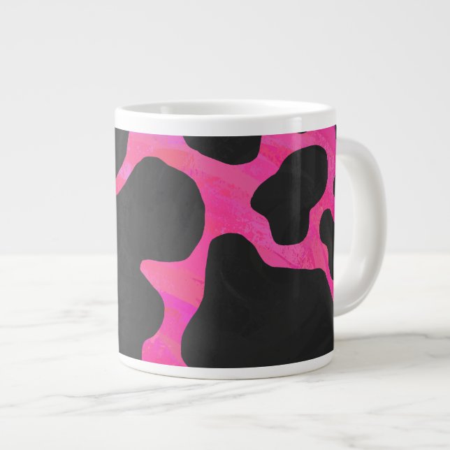Kodutskrift och svart Shock rosa Jumbo Mugg (Framsida höger)