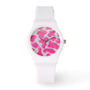 Kodutskrift och vit Shock rosa Armbandsur