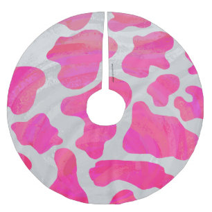 Kodutskrift och vit Shock rosa Julgransmatta Borstad Polyester