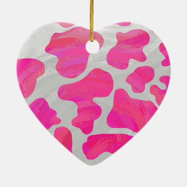 Kodutskrift och vit Shock rosa Julgransprydnad Keramik (Baksidan)