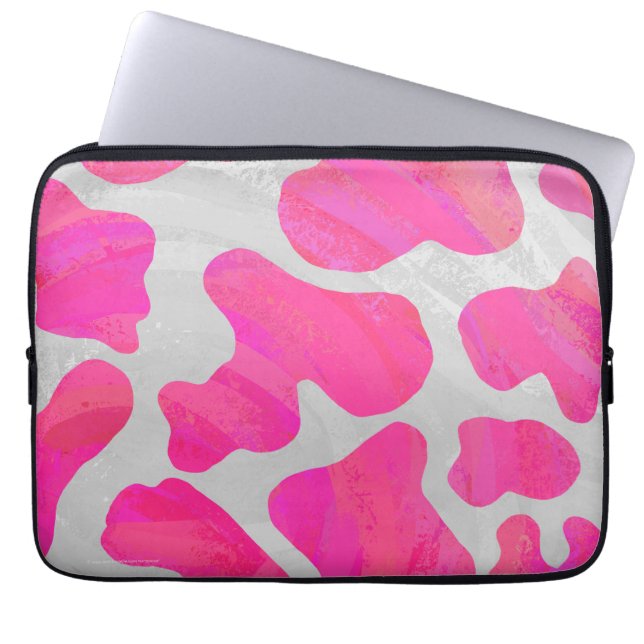 Kodutskrift och vit Shock rosa Laptop Fodral (Framsidan)