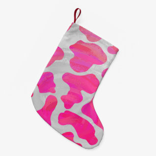 Kodutskrift och vit Shock rosa Liten Julstrumpa