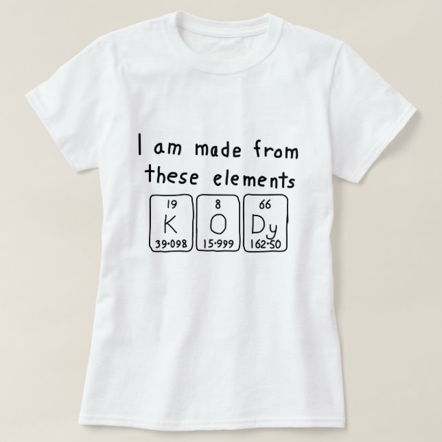 Kody-skjorta bord namn t shirt (Design framsida)