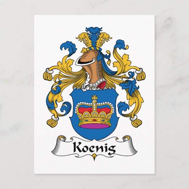 Koenig Family Crest Vykort (Framsida)