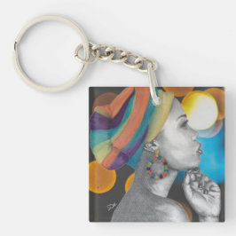 Köenkonfidenshandmålad akrylnyckelkedja