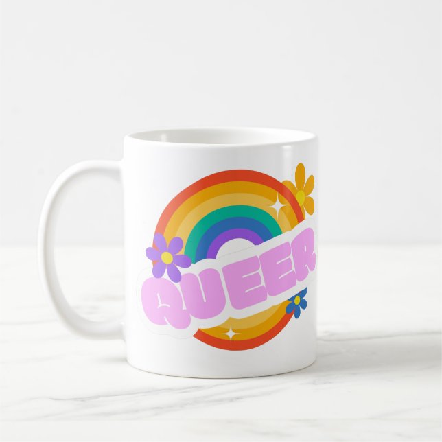 Köer. HBT+Pride. Knapp Kaffemugg (Vänster)