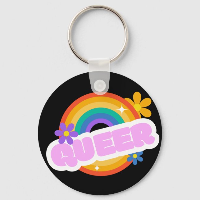 Köer. LGBT+Pride. Kortnyckelkedja Nyckelring (Framsida)