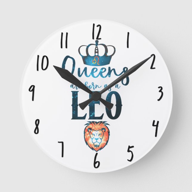 Köerna föds som LEO Zodiac-tecken i augusti Rund Klocka (Framsida)