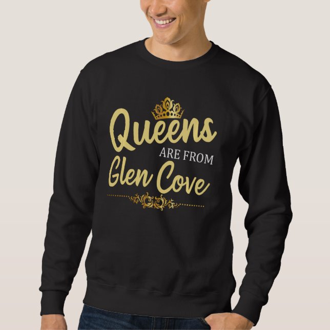 Köerna kommer från Glen Cove Ny New York-hemmet R Lång Ärmad Tröja (Framsida)