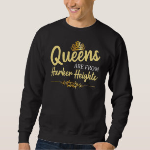 Köerna kommer från Harker Heights Tx Texas Funny R Lång Ärmad Tröja