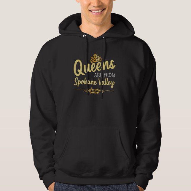 Köerna kommer från Spokane Valley Wa Washington Fu Hoodie (Framsida)
