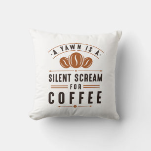 Koffe Gäspning Kudde