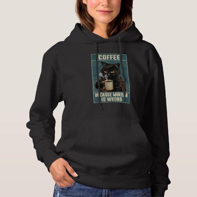 Koffe Katt För mord är fel T Shirt (Framsida)