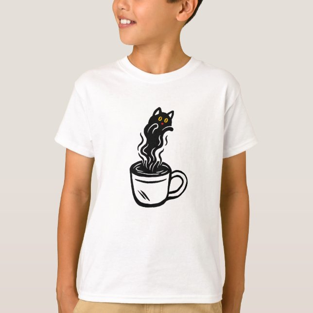 Koffe Katt T Shirt (Framsida)