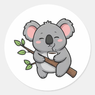 Koffe Koala Runt Klistermärke