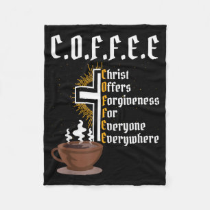 Koffe Kristus Erbjuder Förlåtelse För Alla Någonsi Fleecefilt
