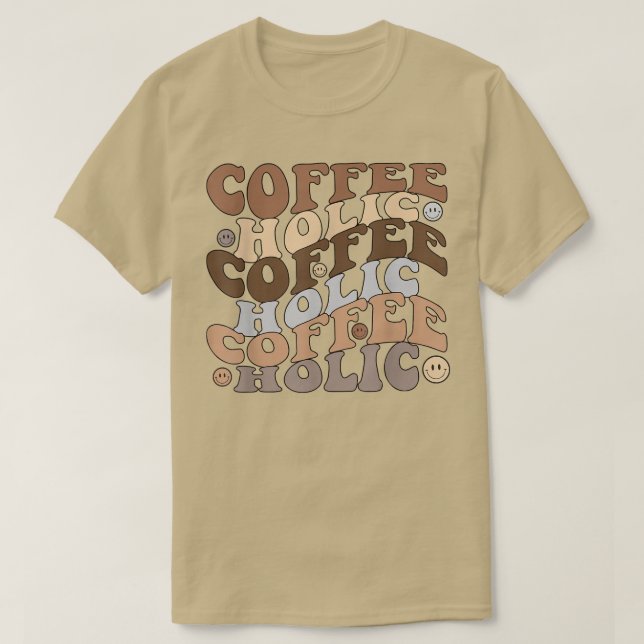 Koffealkoholen Lycklig Ansikte Groovy Internatione T Shirt (Design framsida)