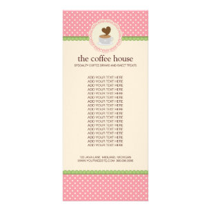 Koffebutikens produktrackkort reklamkort