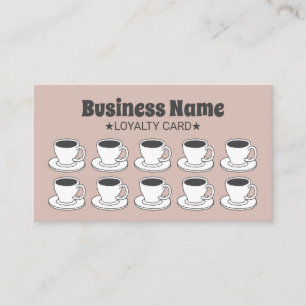 Koffebutikskundens förmånliga Rosa av Kaffe kopp Lojalitetskort