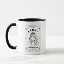 Koffedrottning Tarot Card Mugg: Zodiac Astrology Y