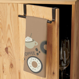 Koffee Beans Donuts Sweet Barista Kökshandduk