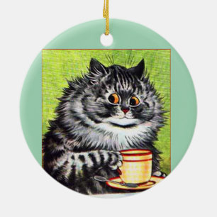 KOFFEE CAT LOUIS WAIN ART ORNATION JULGRANSPRYDNAD KERAMIK