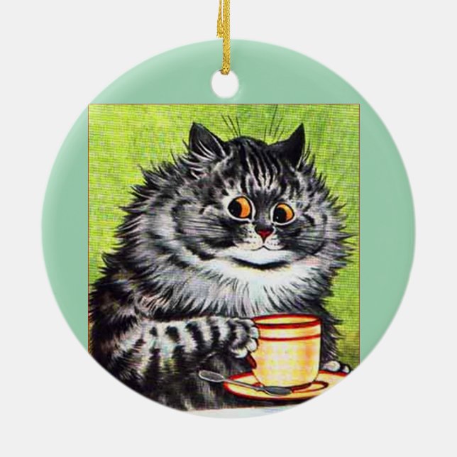KOFFEE CAT LOUIS WAIN ART ORNATION JULGRANSPRYDNAD KERAMIK (Baksidan)