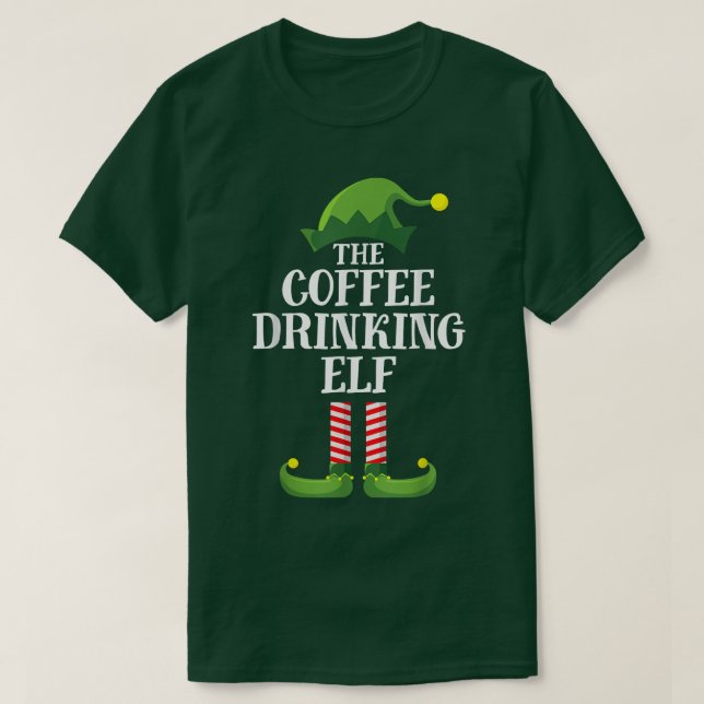 Koffee Drinking Elf Matching Family Group Christma T Shirt (Design framsida)