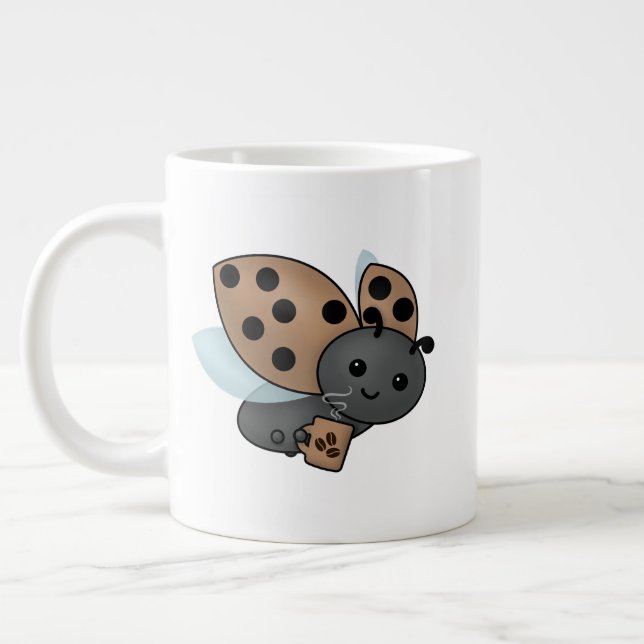 Koffee Drinking Ladybug Giant Coffee Mugg Jumbo Mugg (Vänster)