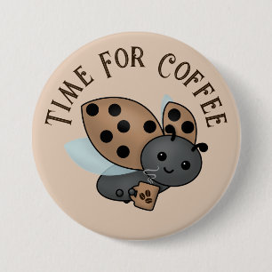 Koffee Drinking Ladybug-knapp Knapp