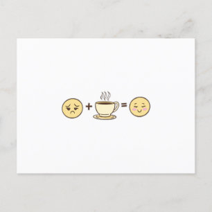 Koffee emojis trött emoji + kaffe = lycklig emoji vykort