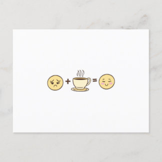 Koffee emojis trött emoji + kaffe = lycklig emoji vykort