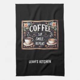 ☕ Koffeecore Anpassningsbar Coffee Decor Kökshandduk