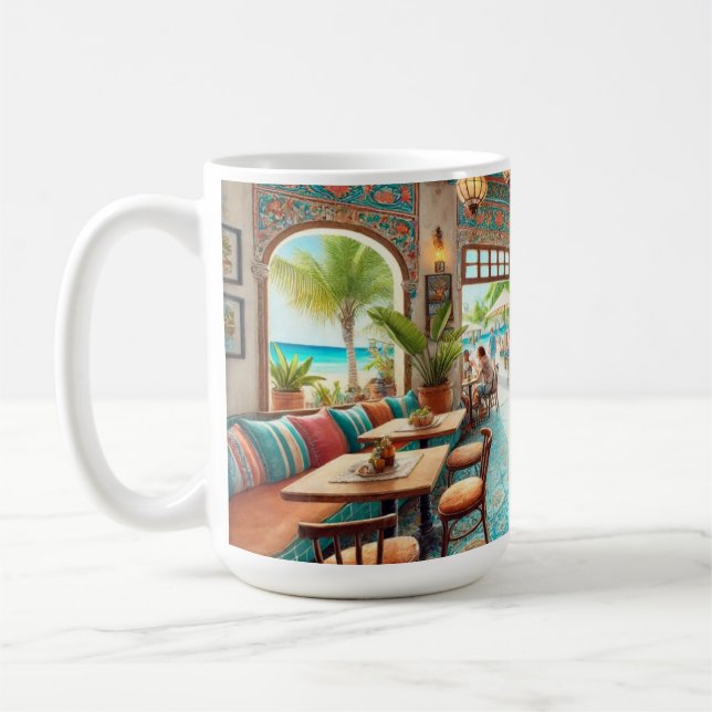 Koffeeshop i Cancun i Mexiko Kaffemugg (Vänster)