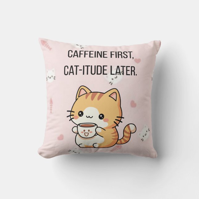 Koffein Först, Katt-attityd Senare | Rolig Katt De Kudde (Framsida)