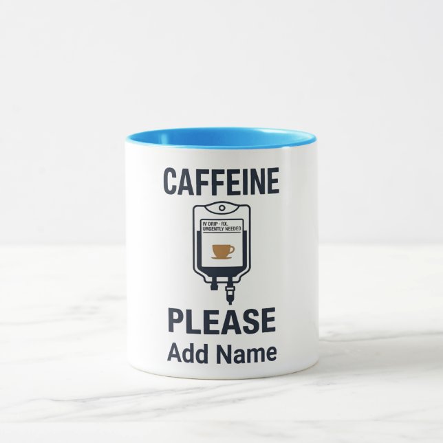 Koffein IV Snälla · Sjuksköterskehumor Mugg (Center)