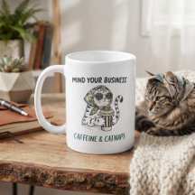 Koffein & Kattlurar Vintage Katt Koffeälskare