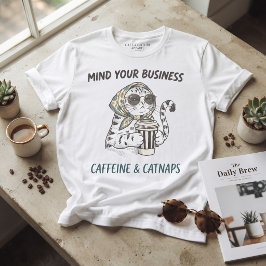 Koffein & Kattlurar Vintage Katt Koffeälskare T Shirt