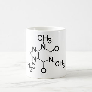Koffein kemiskt symbol kaffemugg