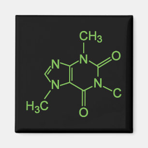 Koffein Koffeinmolekyl Kemiskt Diagram Magnet
