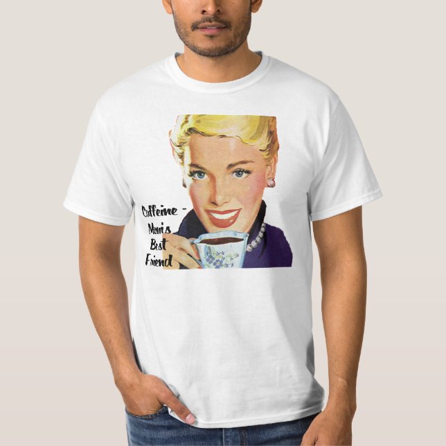 Koffein-Mamma bästa vänT-tröja T-shirt (Framsida)