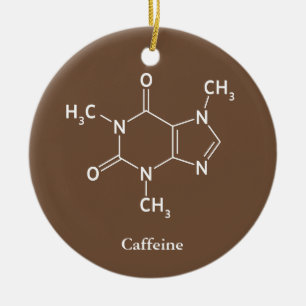Koffein Molekyl Kemi Kaffeälskare Julgransprydnad Keramik